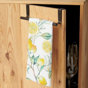Watercolor Yellow Lemon Kitchen Towel