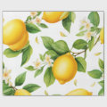 Watercolor Yellow Lemon Pattern Wrapping Paper | Zazzle