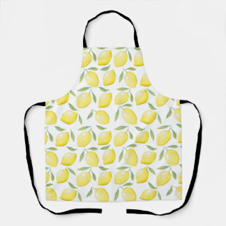 Watercolor Yellow Lemons Apron