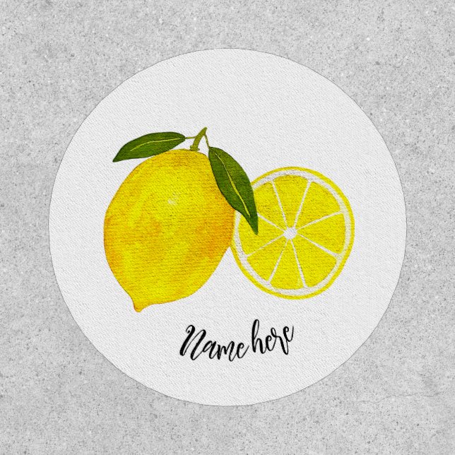 Watercolor Yellow Lemons Patch (Front)
