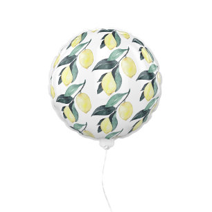 Watercolor Yellow Lemons Seamless Pattern Balloon