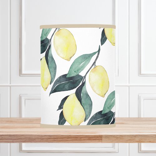 Watercolor Yellow Lemons Seamless Pattern Lamp Shade