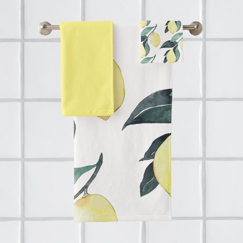 Watercolor Yellow Lemons Seamless Pattern Shower Curtain