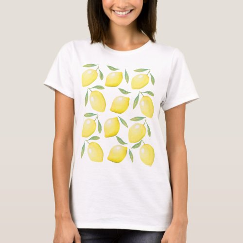 Watercolor yellow lemons T_Shirt