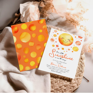 Watercolor Yellow Little Sunshine Baby Shower Invitation