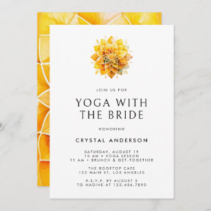 Watercolor Yellow Mandala Yoga with the Bride Invitation