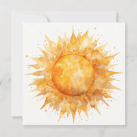 Watercolor Yellow Orange Sun Sunshine Summer