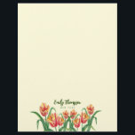 Watercolor Yellow Parrot Tulips Floral Art Letterhead<br><div class="desc">Based on my watercolor illustration of yellow parrot tulips. Beautiful botanical illustration of multicolor spring parrot tulips with their vibrant yellow and orange colors,  brings delights and hope to the spring season. Please check out my collection for matching items :)</div>