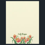 Watercolor Yellow Parrot Tulips Floral Art Letterhead<br><div class="desc">Based on my watercolor illustration of yellow parrot tulips. Beautiful botanical illustration of multicolor spring parrot tulips with their vibrant yellow and orange colors,  brings delights and hope to the spring season. Please check out my collection for matching items :)</div>