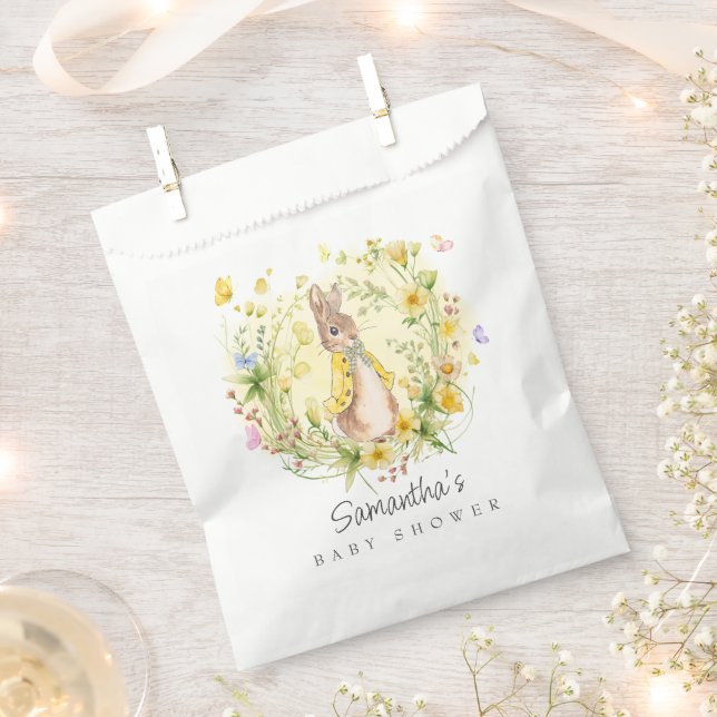 Watercolor Yellow Peter Rabbit Baby Shower  Favor Bag (Clipped)