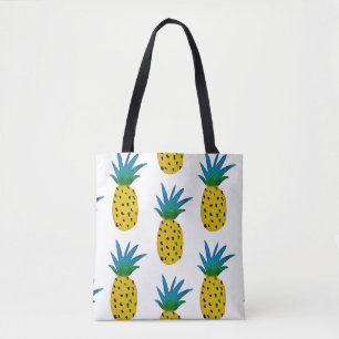 Watercolor Yellow Pineapples Pattern Tote Bag