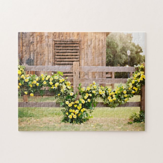Watercolor Yellow Roses of Texas Jigsaw Puzzle (Horizontal)