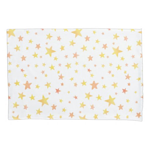 Watercolor Yellow Stars Kids Pillow Case