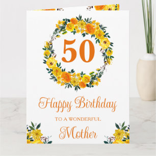 Watercolor Yellow Summer Flowers Birthday Card