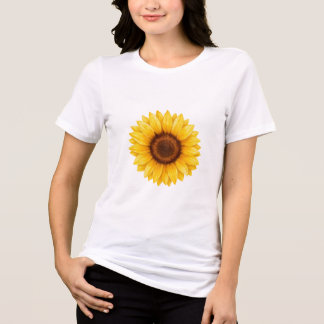 Watercolor Yellow Sunflower Floral T-Shirt Tri-Blend Shirt
