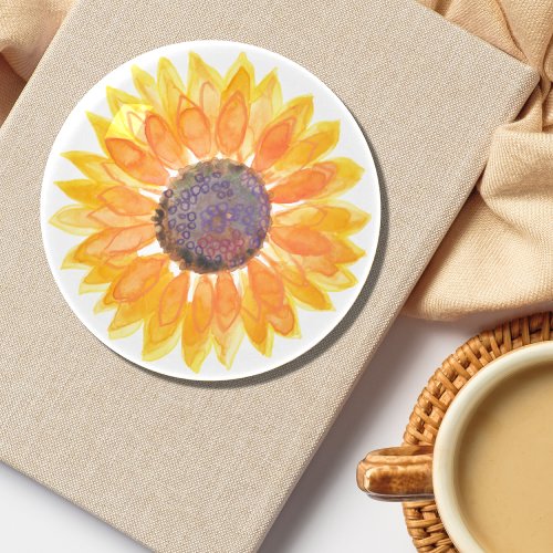 Watercolor Yellow Sunflower Paperweight