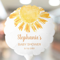 Watercolor Yellow Sunshine Baby Shower Balloon