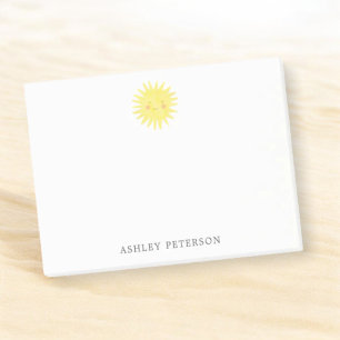 Watercolor Yellow Sunshine Personalized Post-it Notes