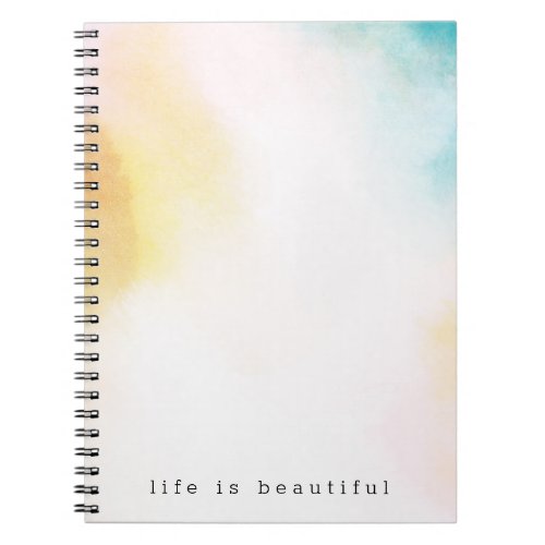Watercolor Yellow Teal Blue Tie Dye Ombre    Notebook