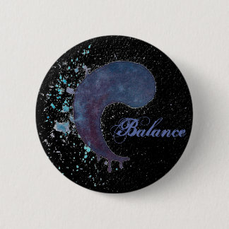 Watercolor Yin Yang - Balance Pinback Button