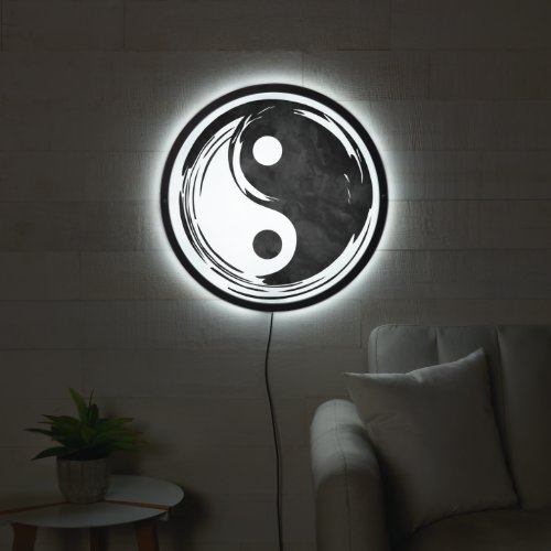 Watercolor Yin Yang Wall Decor Light Frame LED Sign