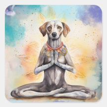 Watercolor Yoga Dog