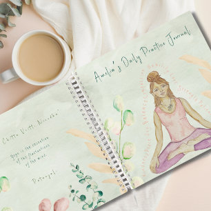 Watercolor Yoga Girl in Lotus Daily Practice Notebook