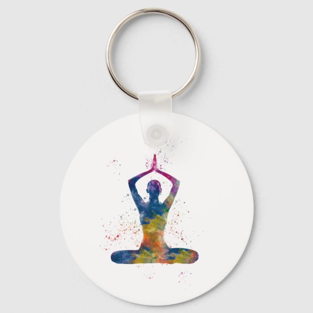 watercolor yoga keychain (Front)