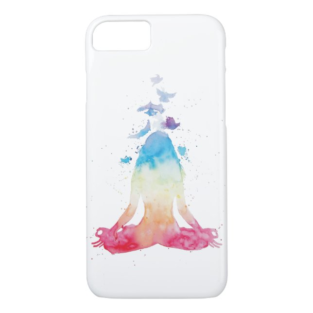 Watercolor Yoga Lotus Pose Phone Case (Back)