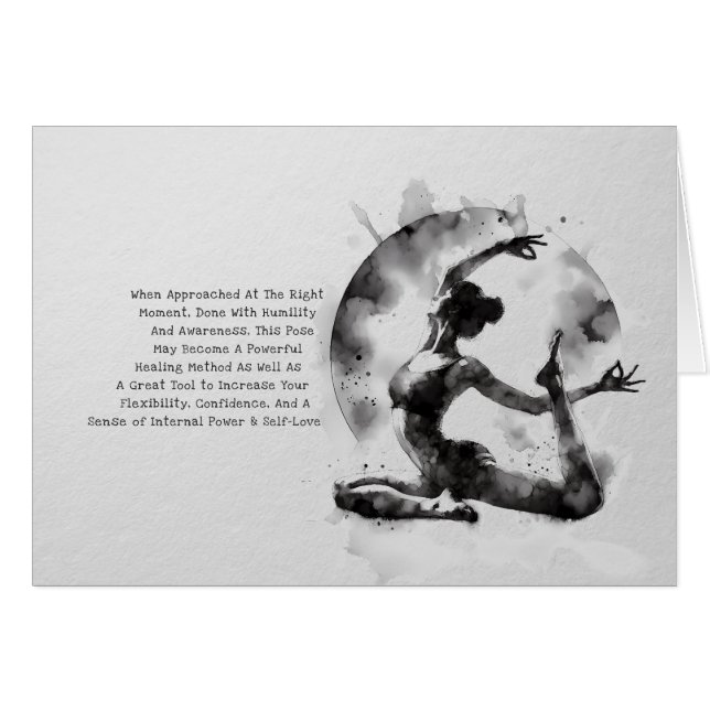 Watercolor Yoga Reiki One-Legged King Pigeon Pose (Front Horizontal)