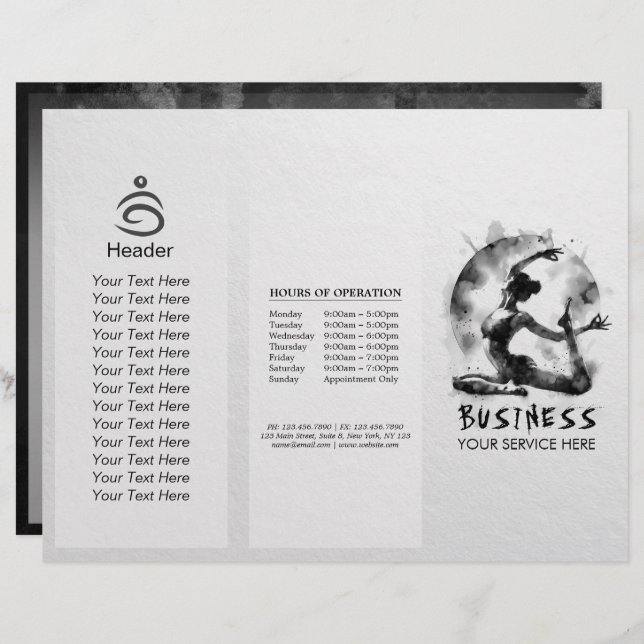 Watercolor Yoga Reiki One-Legged King Pigeon Pose (Front/Back)