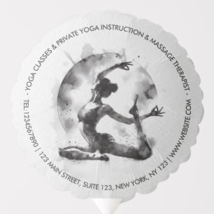 Watercolor Yoga Reiki One-Legged King Pigeon Pose Balloon