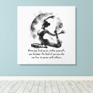 Watercolor Yoga Reiki One-Legged King Pigeon Pose Canvas Print
