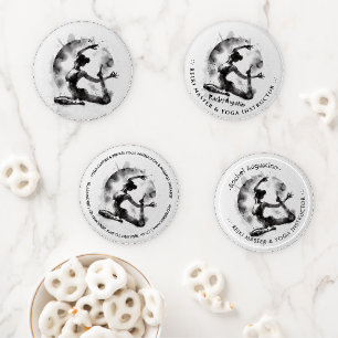 Watercolor Yoga Reiki One-Legged King Pigeon Pose Coaster Set