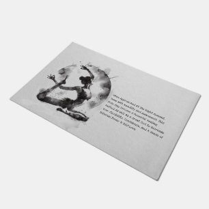 Watercolor Yoga Reiki One-Legged King Pigeon Pose Doormat