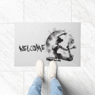 Watercolor Yoga Reiki One-Legged King Pigeon Pose Doormat