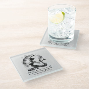 Watercolor Yoga Reiki One-Legged King Pigeon Pose Glass Coaster