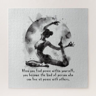 Watercolor Yoga Reiki One-Legged King Pigeon Pose Jigsaw Puzzle