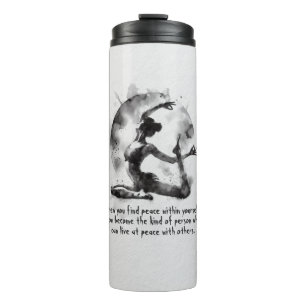 Watercolor Yoga Reiki One-Legged King Pigeon Pose Thermal Tumbler