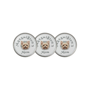 Watercolor Yorkie and Floral Wreath Golf Ball Marker