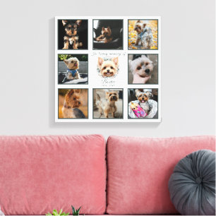 Watercolor Yorkie and Floral Wreath Memorial Canvas Print