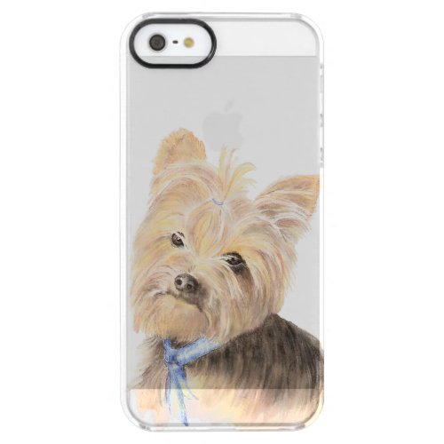 Watercolor Yorkie Yorkshire Terrier Cute dog pet Clear iPhone SE55s Case