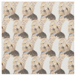 Watercolor Yorkie Yorkshire Terrier Dog pet animal Fabric