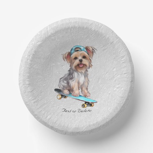 Watercolor Yorkshire Terrier Paper Bowl