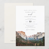 Watercolor Yosemite National Park Skyline Wedding 