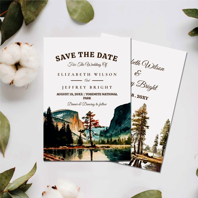  Watercolor Yosemite National Park Wedding Ca US I Invitation (Creator Uploaded)