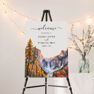 Watercolor Yosemite National Park Wedding Welcome Foam Board