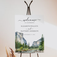 Watercolor Yosemite National Park Wedding Welcome
