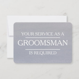 Watercolor Your Service Is Requested as Groomsman Invitation