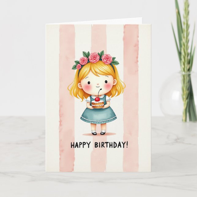 Watercolor Youthful Birthday Card (Front)